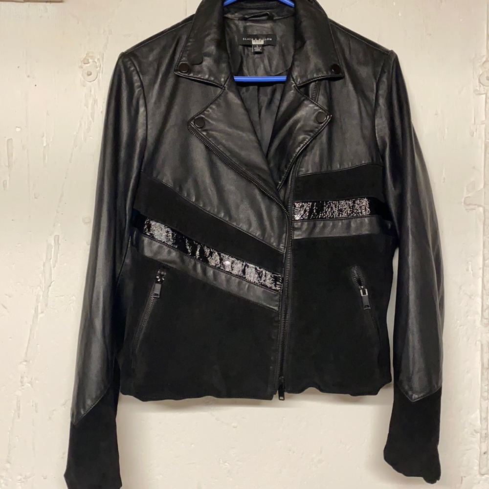 LEATHER MOTO JACKET - Slate & Willow
